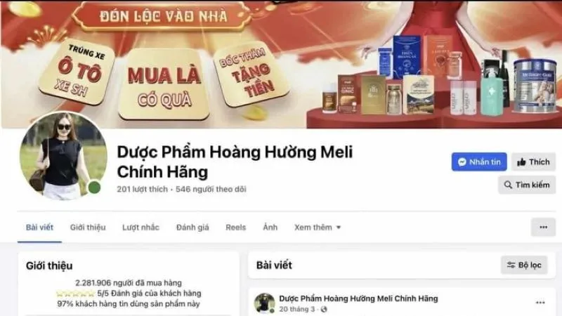 Xử lý vi phạm quảng cáo 'Dược phẩm Hoàng Hường Meli chính hãng'