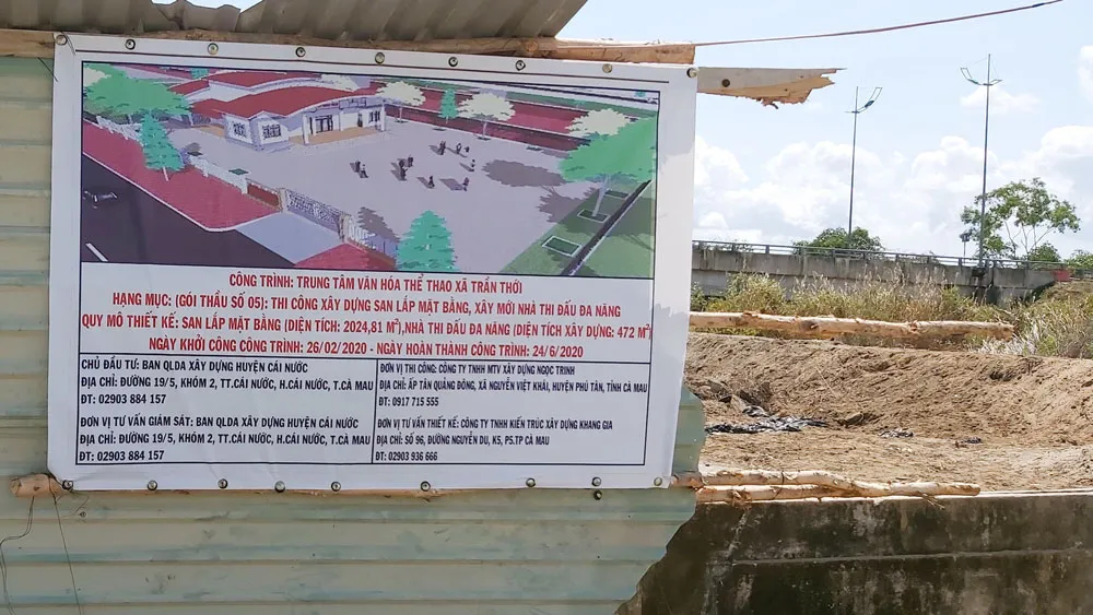 Ban QLDA xây dựng huyện Cái Nước cho nhà thầu tổ chức thi công dù chưa hết thời gian kiến nghị