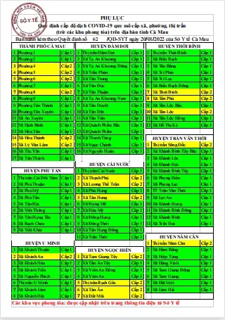 Nhiều đơn vị cấp xã của tỉnh Cà Mau thuộc "vùng xanh"