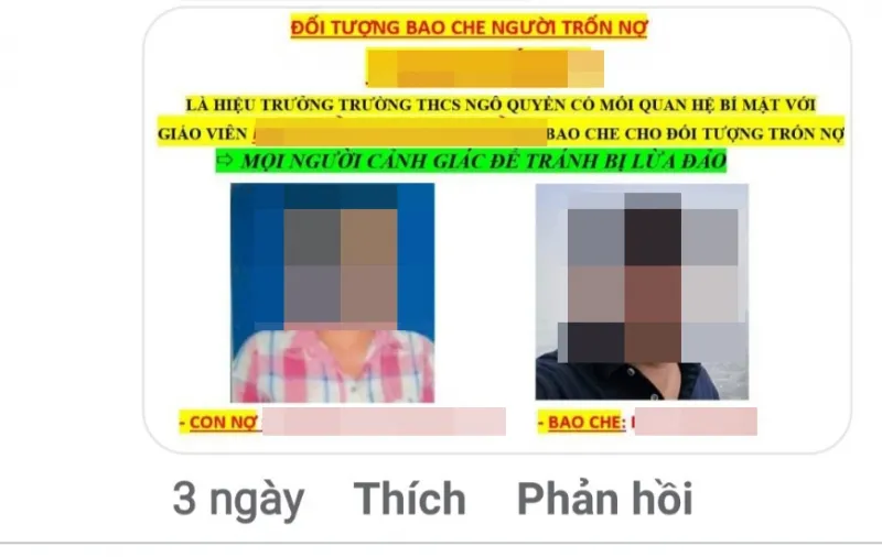 Thông tin ông Phan Thế Điệp và cô H. bị "khủng bố" trên mạng xã hội