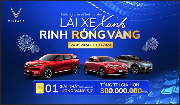 Khởi động cuộc thi “Lái xe xanh - Rinh rồng vàng”, VinFast tìm chủ nhân giải thưởng vàng ròng
