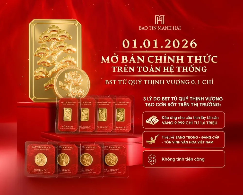 Bảo Tín Mạnh Hải là thương hiệu tiên phong tập trung phát triển Vàng tích lũy bản vị nhỏ và siêu nhỏ Tiểu Kim Cát 0,1 chỉ
