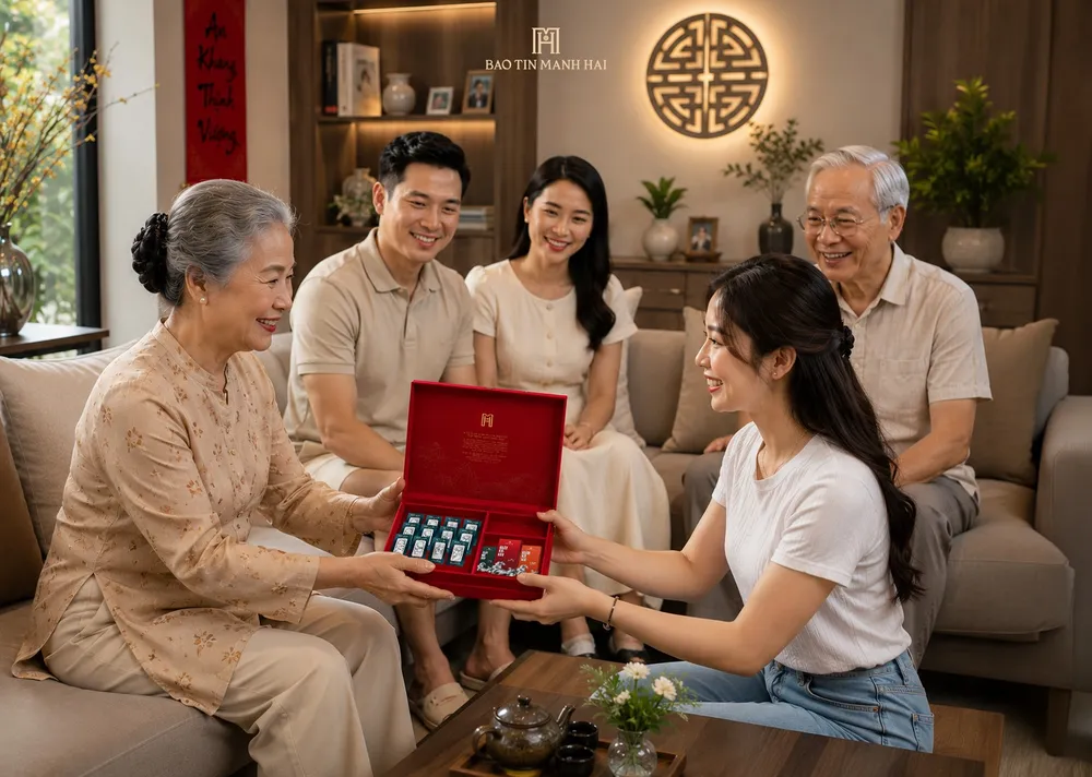 Khoảnh khắc trao truyền giá trị giữa các thế hệ – khi TỨ QUÝ NGÂN GIA BẢO trở thành cầu nối gìn giữ gia sản và tình thân.