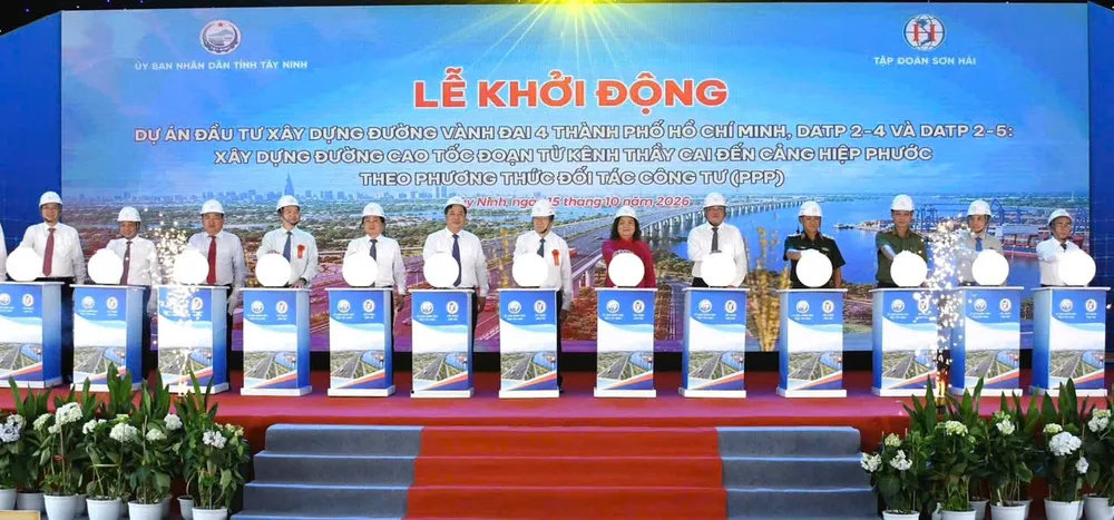 Dự án đường Vành đai 4 TPHCM được UBND tỉnh Tây Ninh tổ chức lễ khởi động ngày 15-10 (ẢNH: KIM NGÂN)