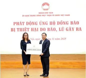 Nestlé Việt Nam đóng góp 1 tỷ đồng ủng hộ đồng bào bị thiệt hại do bão lũ gây ra