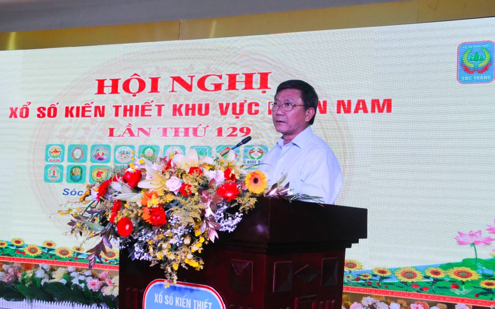 Ông Đỗ Quang Vinh, Tổng Giám đốc Công ty TNHH MTV XSKT TPHCM, Chủ tịch Hội đồng XSKT miền Nam phát biểu Ông Đỗ Quang Vinh, Tổng Giám đốc Công ty TNHH MTV XSKT TPHCM, Chủ tịch Hội đồng XSKT miền Nam phát biểu