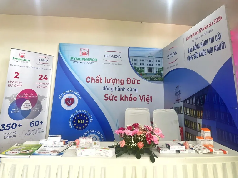 Khu vực trưng bày sản phẩm của Công ty Stada Pymepharco tại Hội nghị Khu vực trưng bày sản phẩm của Công ty Stada Pymepharco tại Hội nghị