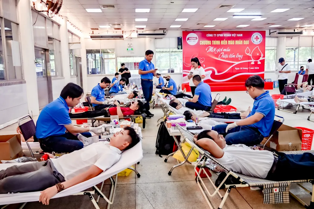 Quang cảnh buổi hiếm máu nhân đạo tại công ty Vedan.jpg