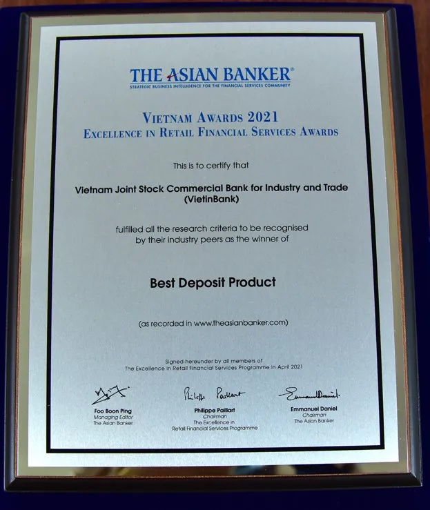 VietinBank nhận 2 giải thưởng quốc tế uy tín về ngân hàng bán lẻ ảnh 1