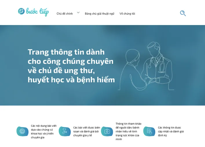 Giao diện trang thông tin buoctiep.vn