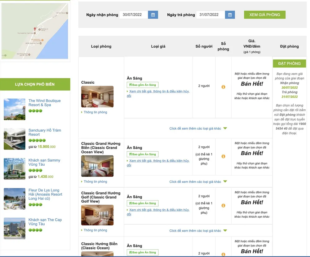 Hồ Tràm thiếu cơ sở lưu trú cao cấp, resort 5 sao liên tục “cháy” phòng ảnh 1