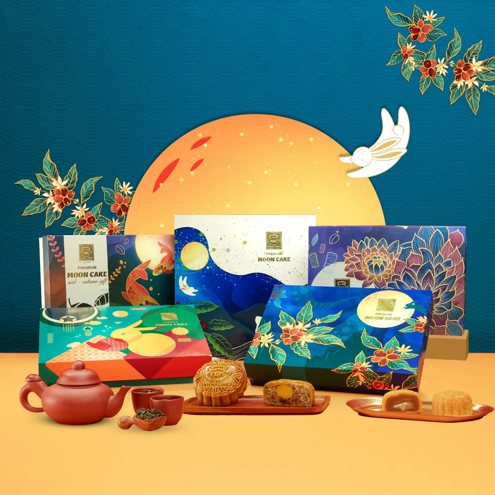 Các mẫu bánh Lục Bảo Minh Nguyệt - Tứ Quý Thưởng Nguyệt - Tứ Quý Nguyệt Hoa - Tứ Quý Cát Tường - Tứ Quý Ngọc Liên của Phúc Long