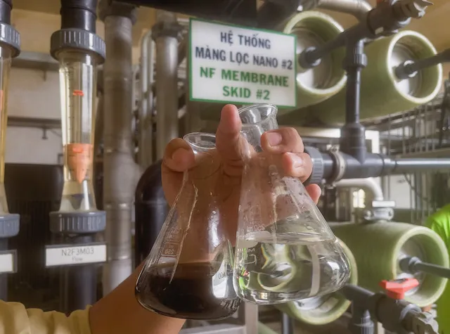 Nước rỉ rác trước và sau khi được xử lý bằng công nghệ nano
