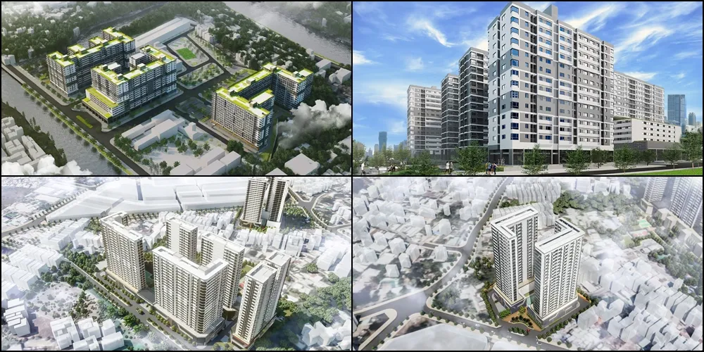 Phối cảnh hai khu nhà ở xã hội của công ty