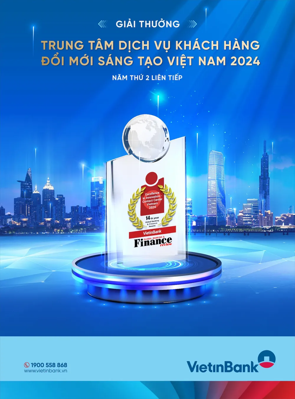 VietinBank đạt giải thưởng “Trung tâm dịch vụ khách hàng đổi mới sáng tạo năm 2024"