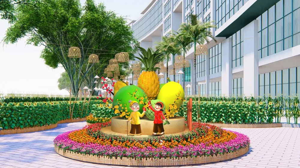 ok-Tiểu cảnh Bắc Nam sum họp trên Đường hoa Phú Mỹ Hưng Tết Ất Tỵ 2025 (hình phối cảnh).jpg