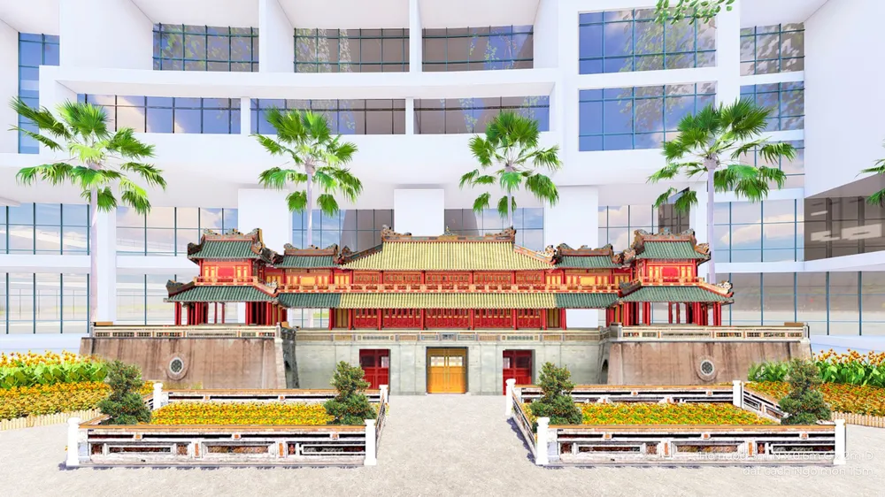 ok- Tiểu cảnh Ngọ Môn trên Đường hoa Phú Mỹ Hưng Tết Ất Tỵ 2025 (hình phối cảnh).jpg