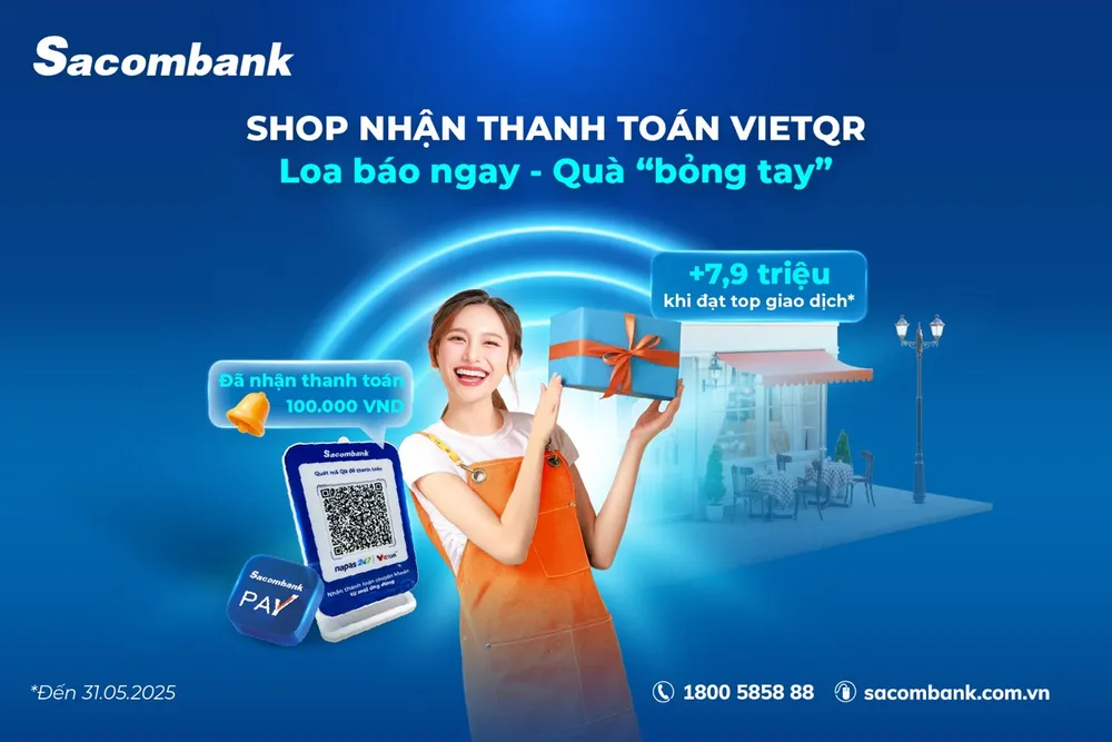 Sacombank ra mắt loa thanh toán đồng hành kinh doanh cùng khách hàng