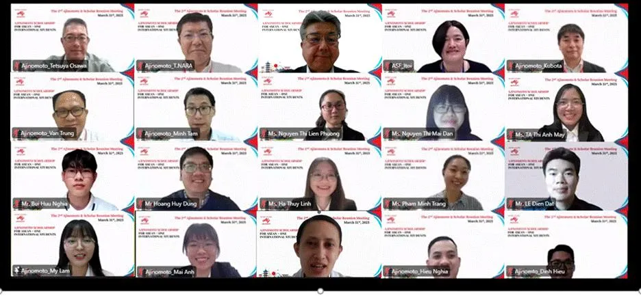 Buổi gặp gỡ kết nối dành cho các sinh viên Việt Nam nhận được “Học bổng Ajinomoto ASEAN+ONE” lần 2 được tổ chức trực tuyến