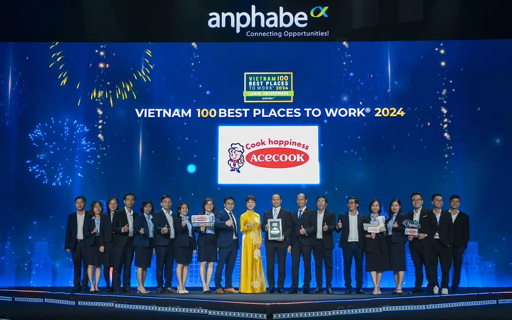 Acecook Việt Nam được vinh danh ở vị trí thứ 7 toàn thị trường trong bảng xếp hạng 100 nơi làm việc tốt nhất Việt Nam 2024