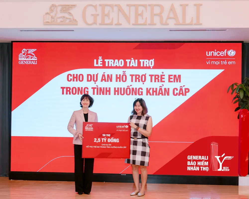 Generali tài trợ 2,5 tỷ đồng cho dự án bảo vệ trẻ em thông qua UNICEF