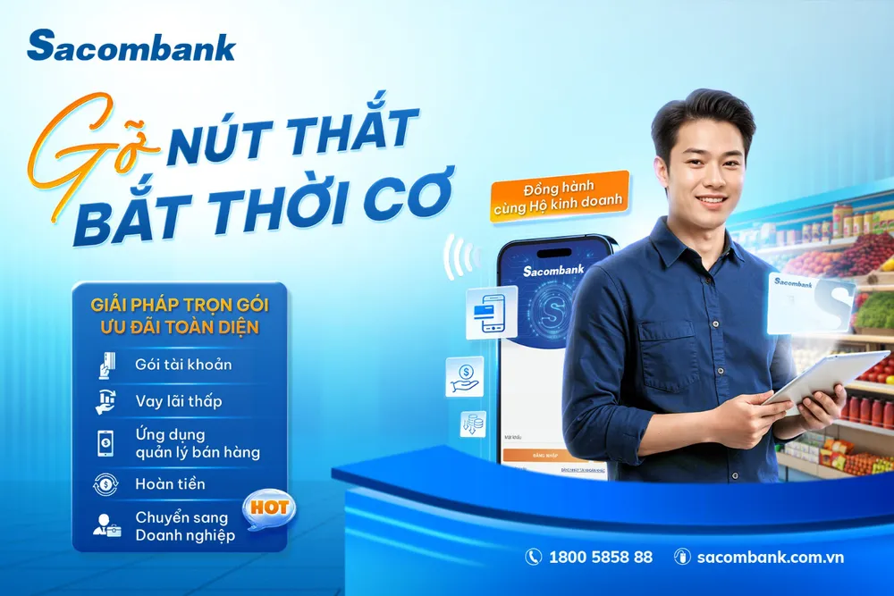 Hộ kinh doanh chuyển mình theo quy định mới với bộ giải pháp trọn gói từ Sacombank