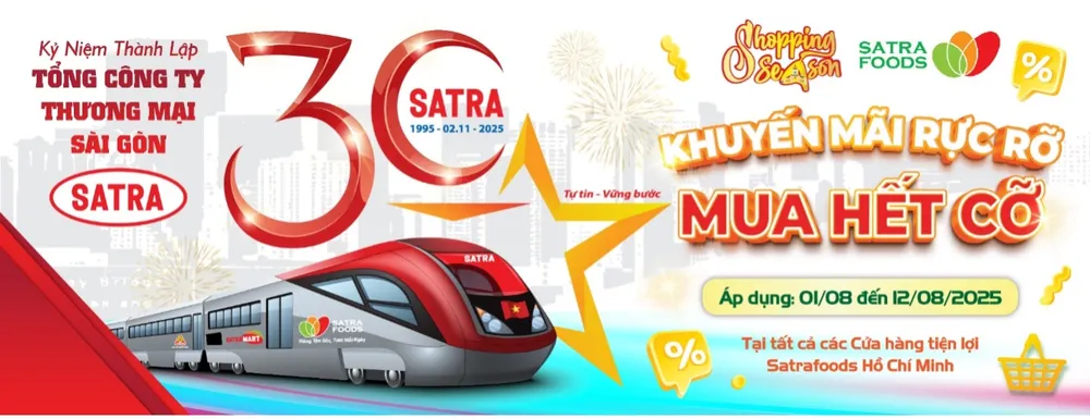 Hệ thống bán lẻ SATRA triển khai chương trình “Khuyến mãi rực rỡ-Mua hết cỡ”. Ảnh: SATRA
