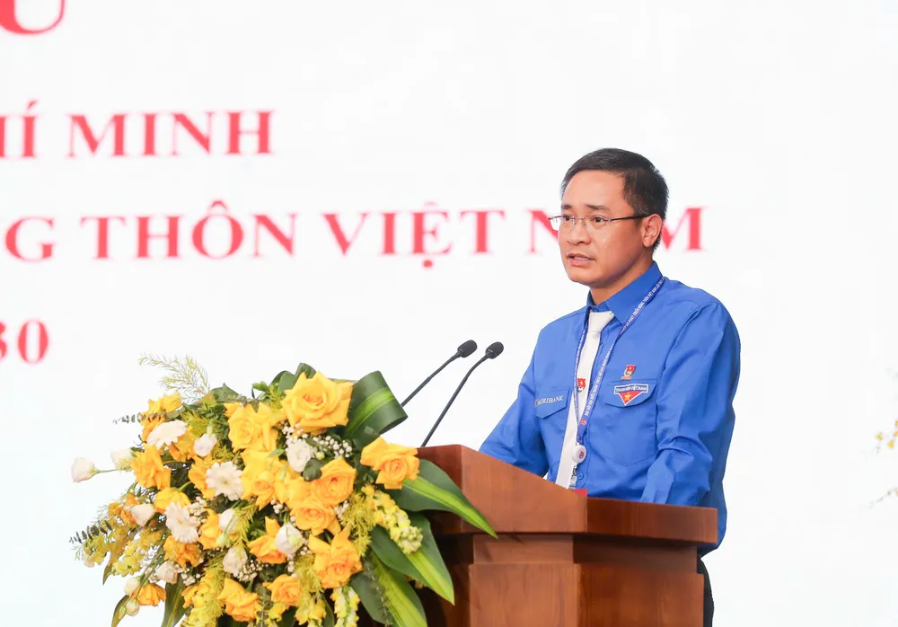 Đồng chí Phạm Chí Thành, Uỷ viên Ban Chấp hành Đoàn Thanh niên Chính phủ, Uỷ viên Ban Chấp hành Đảng bộ, Phó Tổng Giám đốc, Bí thư Đoàn Thanh niên nhiệm kỳ 2022 – 2027 phát biểu khai mạc Đại hội