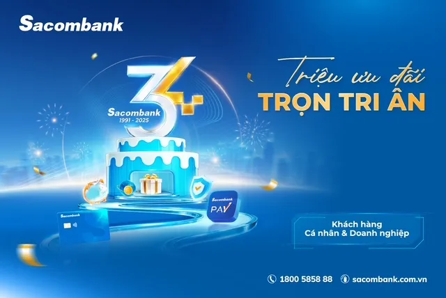 Tràn ngập ưu đãi xuyên suốt tháng 12 mừng sinh nhật Sacombank