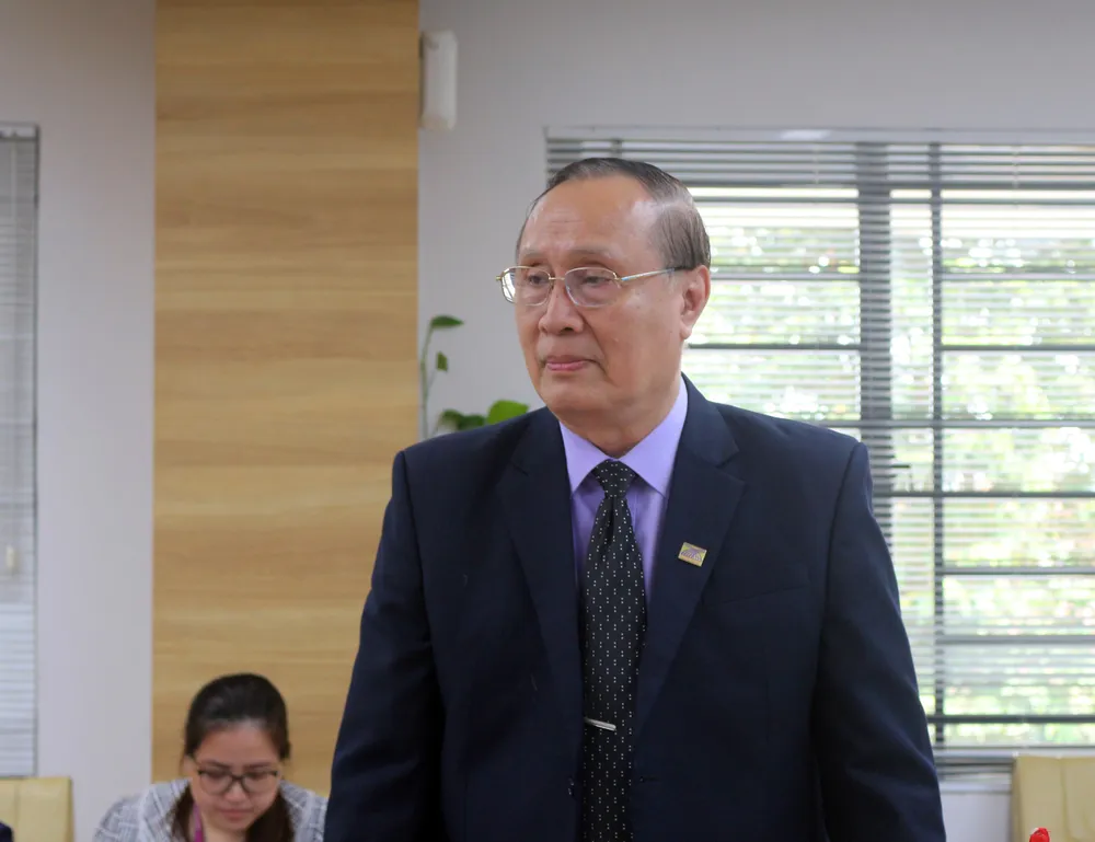 2 ok Tiến sĩ Nguyễn Thanh Dũng, Phó Hiệu trưởng Trường Đại học Cửu Long phát biểu tại buổi làm việc.jpg