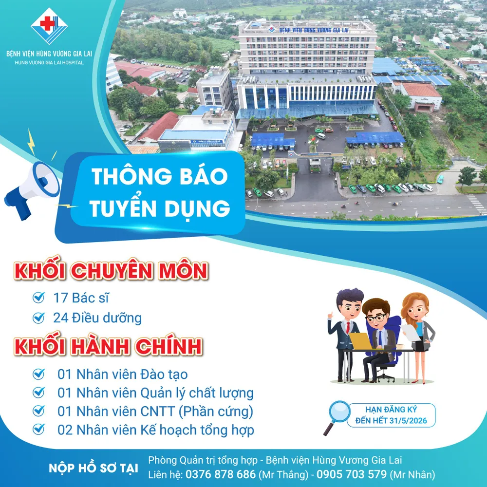 Cơ hội nghề nghiệp tại Bệnh Viện Hùng Vương Gia Lai