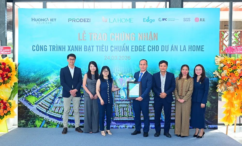 Khu đô thị sinh thái LA Home chính thức được trao chứng nhận công trình xanh EDGE
