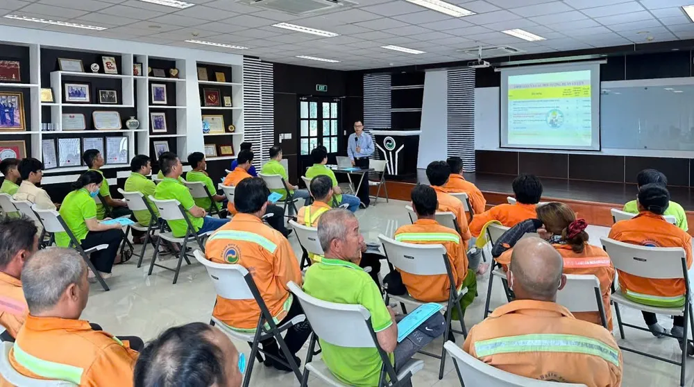 Cán bộ, nhân viên VWS tham gia lớp tập huấn an toàn lao động định kỳ tại Khu liên hợp xử lý chất thải Đa Phước