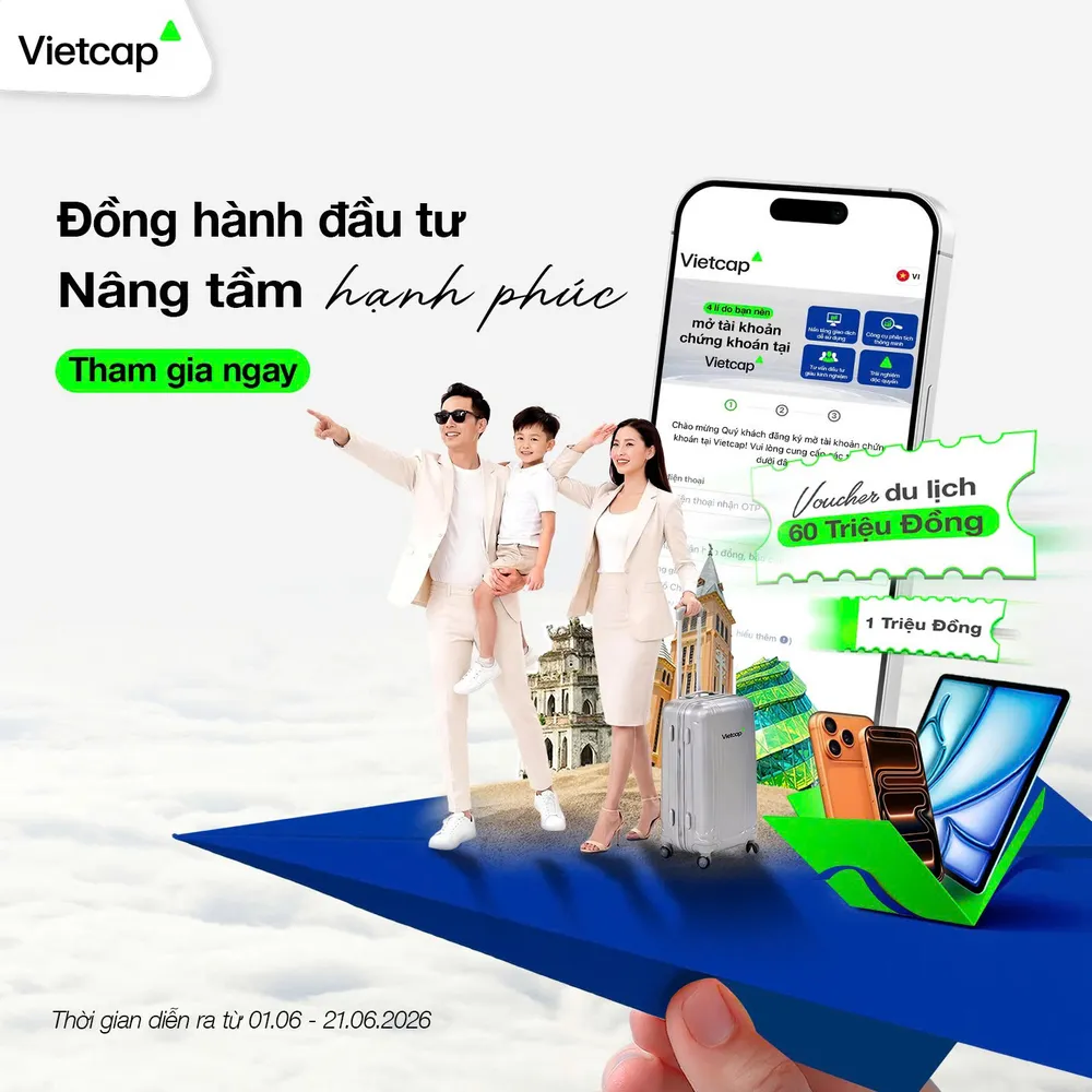 Vietcap triển khai chương trình “Đồng hành đầu tư, nâng tầm hạnh phúc” trong tháng 6-2026