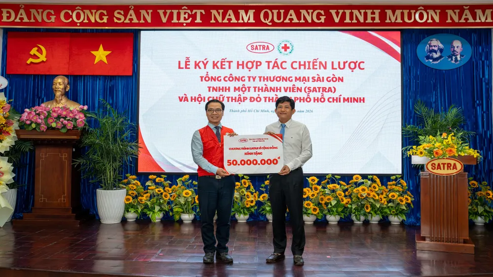 SATRA và Hội Chữ thập đỏ TPHCM ký hợp tác chiến lược giai đoạn 2026-2030