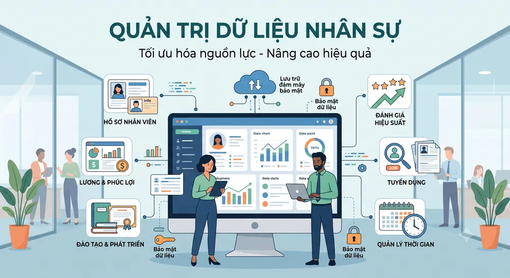 Đồng hàng cùng doanh nghiệp trong quản trị dữ liệu nhân sự và hợp đồng lao động điện tử