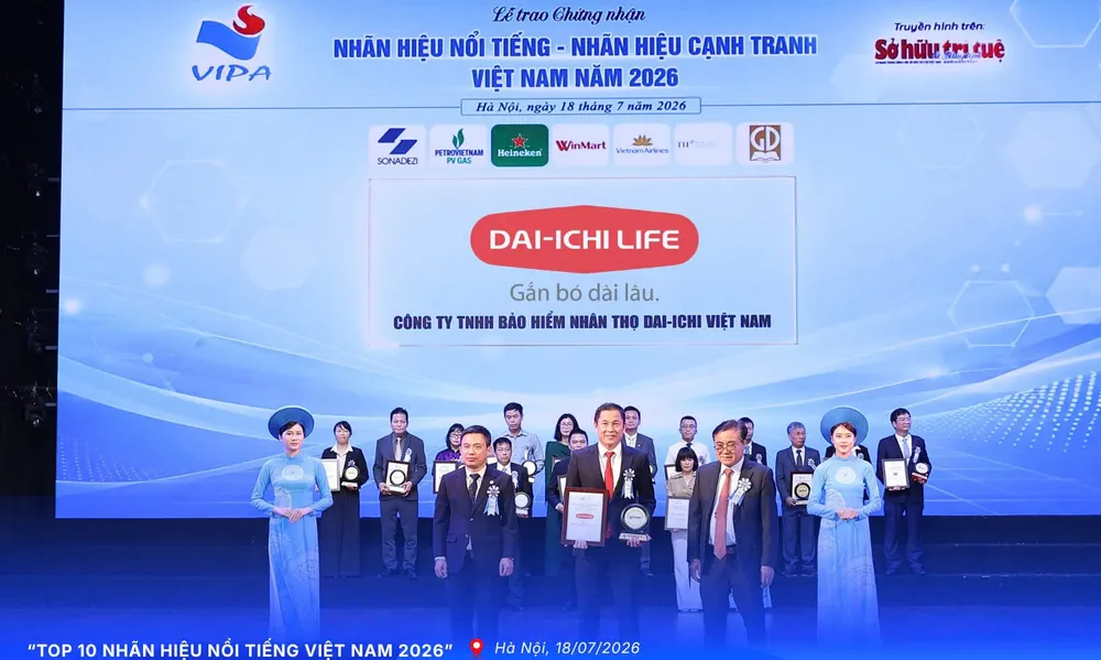 Dai-ichi Life Việt Nam được vinh danh “Top 10 Nhãn hiệu nổi tiếng Việt Nam 2026”