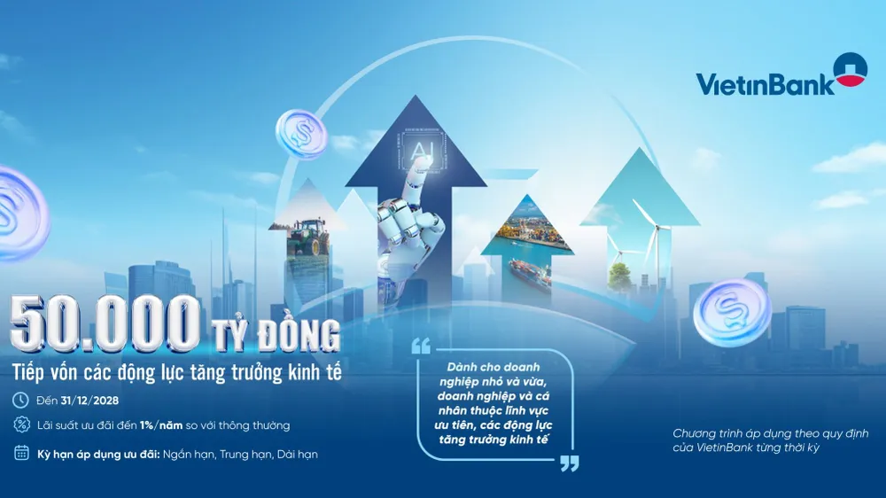 VietinBank dành 50.000 tỷ đồng tín dụng tiếp sức các động lực tăng trưởng kinh tế
