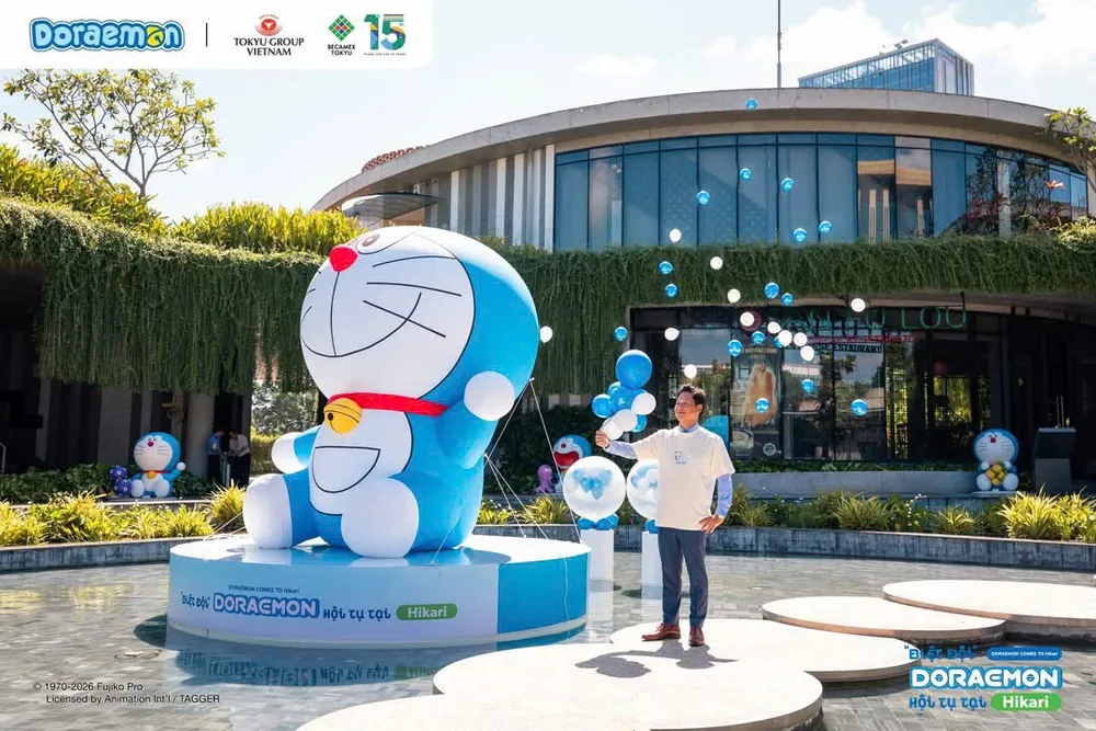 Ông Hirata Shuji, Tổng Giám đốc Công ty TNHH BECAMEX TOKYU với nghi thức khai mạc sự kiện “Biệt Đội Doraemon hội tụ tại Hikari