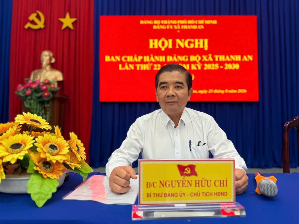 Ông Nguyễn Hữu Chí, Bí thư Đảng ủy, Chủ tịch HĐND xã Thanh An