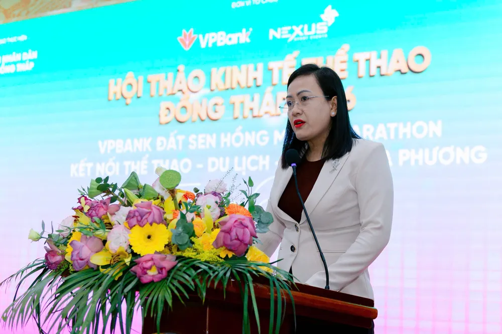 Bà Nguyễn Thị Kim Chi, Phó Giám đốc Sở VH-TT-DL tỉnh Đồng Tháp phát biểu tại Hội thảo. Ảnh: VPBank
