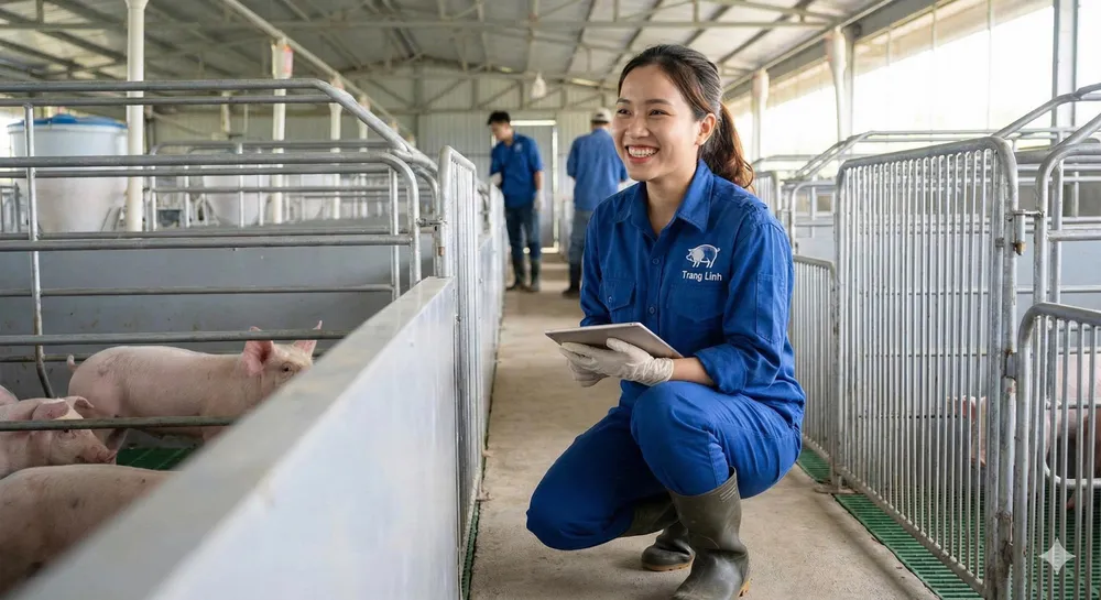 Trang Linh chăn nuôi heo tuần hoàn đạt hiệu quả cao