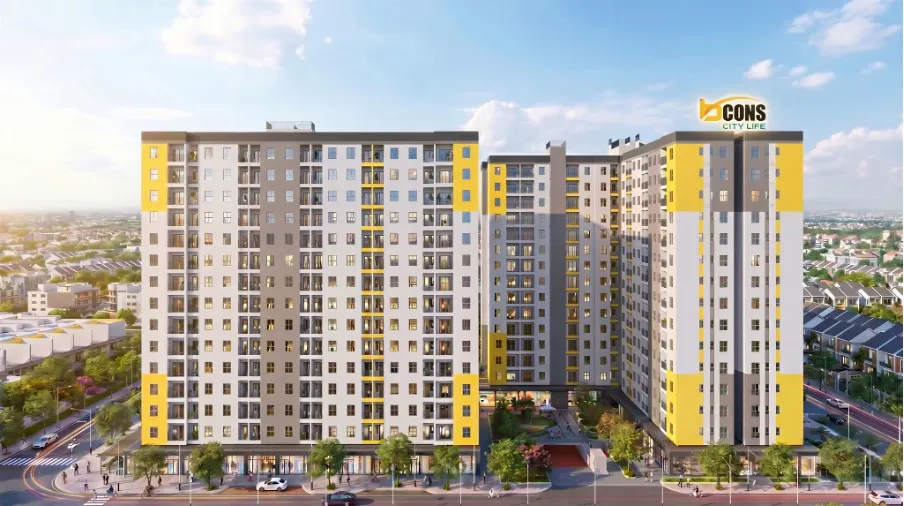 Phối cảnh nhà ở xã hội thuộc khu đô thị Bcons City Life