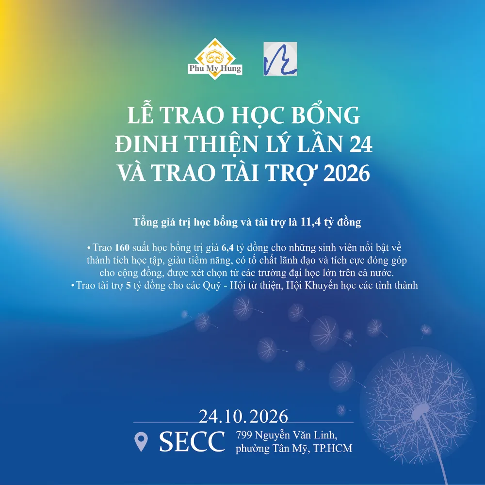 Trao 11,4 tỷ đồng học bổng Đinh Thiện Lý