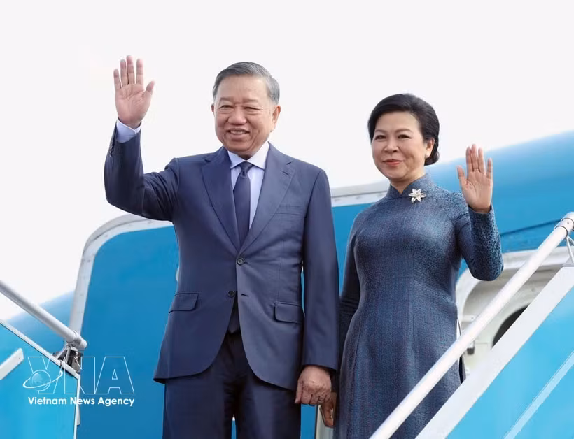 党中央总书记、国家主席苏林偕夫人启程对俄罗斯进行国事访问、对法国进行正式访问并出席国际太空峰会。图自越通社