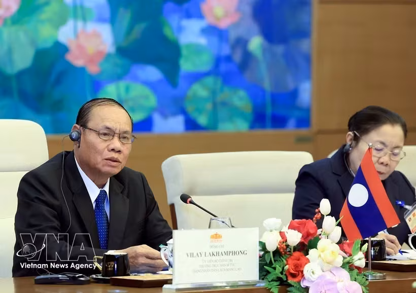 老挝人民革命党中央政治局委员、中央书记处常务书记维莱·拉坎丰（Vilay Lakhamfong）。图自越通社