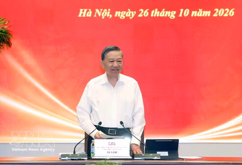 党中央总书记、国家主席、指导委员会主任苏林主持会议。图自越通社