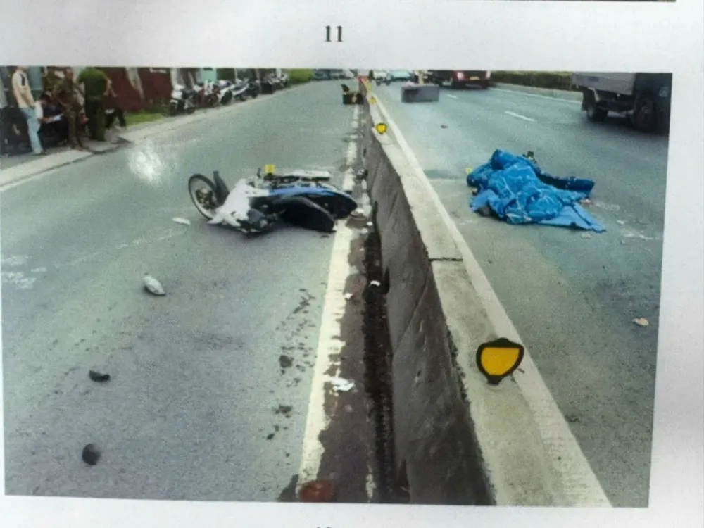 Hiện trường vụ tai nạn. Ảnh: CA