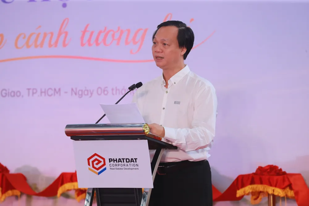 Ông Bùi Quang Anh Vũ, Tổng Giám đốc Công ty CP Phát triển BĐS Phát Đạt phát biểu tại buổi lễ.JPG