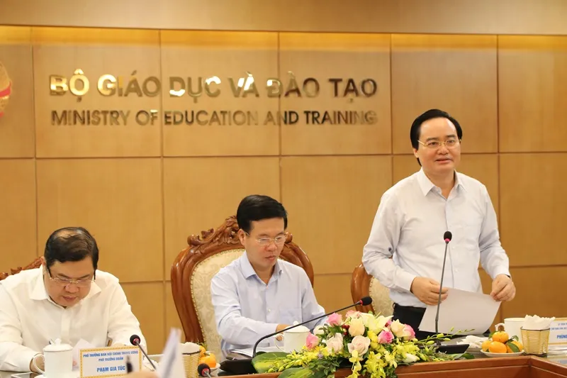 Bộ trưởng Bộ GD-ĐT phát biểu tại buổi làm việc